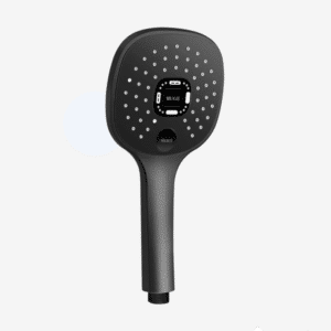 Pommeau de douche rond noir gris design technologie carré