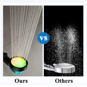 comparaison Pommeau de douche arrire vue noir gris