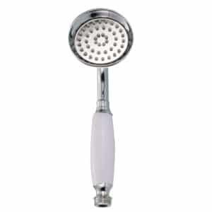 pommeau de douche anticalcaire gris blanc