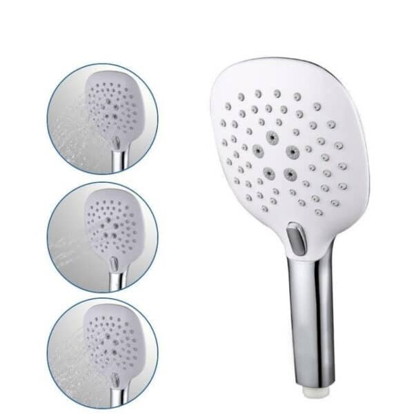 pommeau de douche anticalcaire blanc