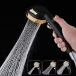 pommeau de douche anticalcaire noir double