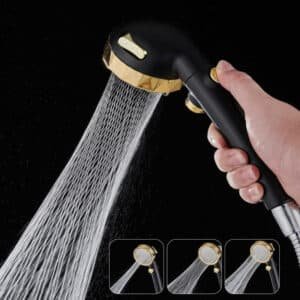 pommeau de douche anticalcaire noir double